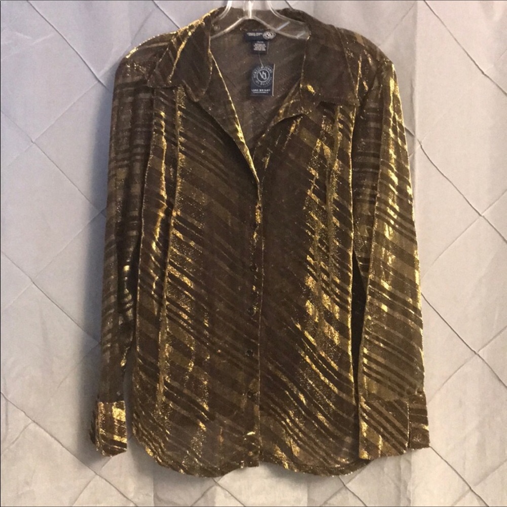 🆕🌹STUNNING VENEZIA GOLD AND BLACK SHEER BLOUSE